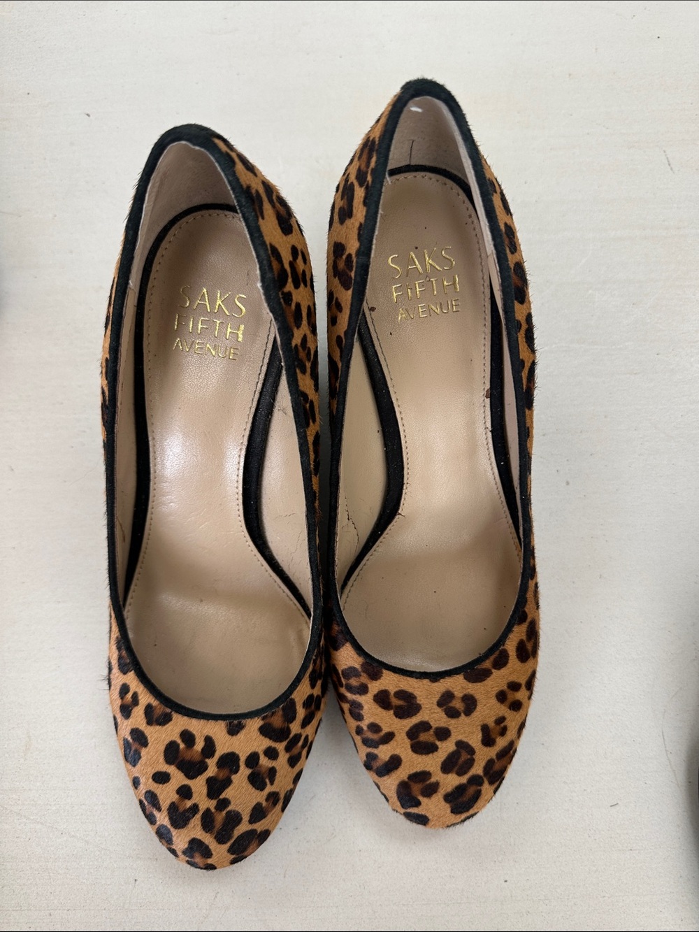 Saks Fifth Avenue Leopard-Print Pumps in Brown and Black
